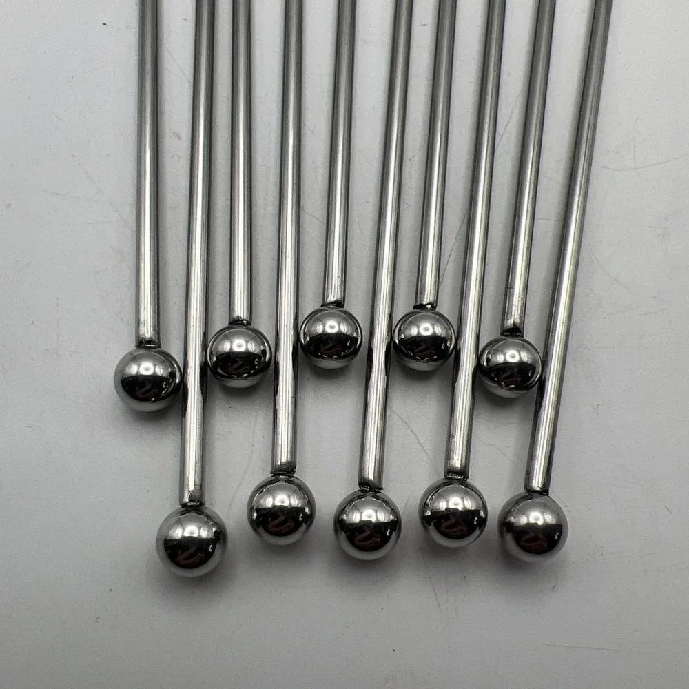 10 PCS Daisy Stainless Steel Cocktail Coffee Drink Swizzle Stirrers 7.8 Inch